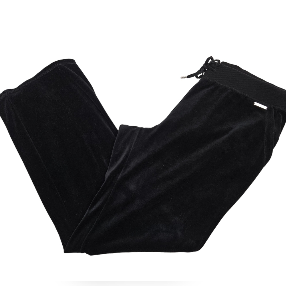 Michael Kors Black Velour Straight Leg Pants Size XL‎ Women's D56
